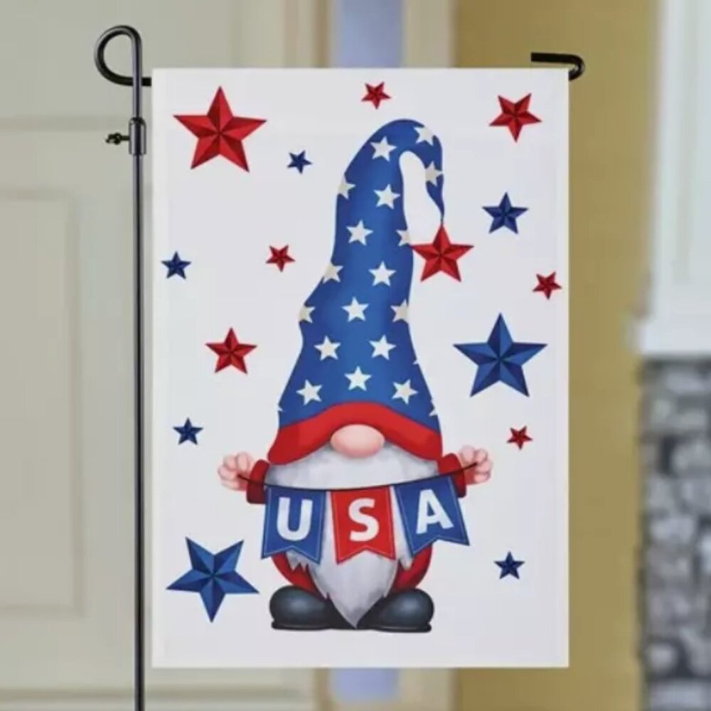 Seasonal Garden Gnome Outdoor Lawn Flags - Set of 4 | Holiday | Decor - Picture 3 of 4
